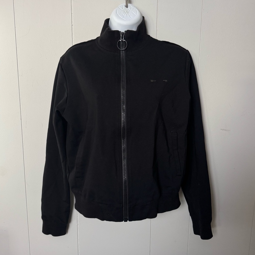 The Upside Women Viscose Blend Black Full Zip High-Collar Jacket w/Back Zip Sz 6